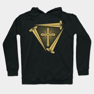 The cross of Jesus and the nails of the crucifixion Hoodie